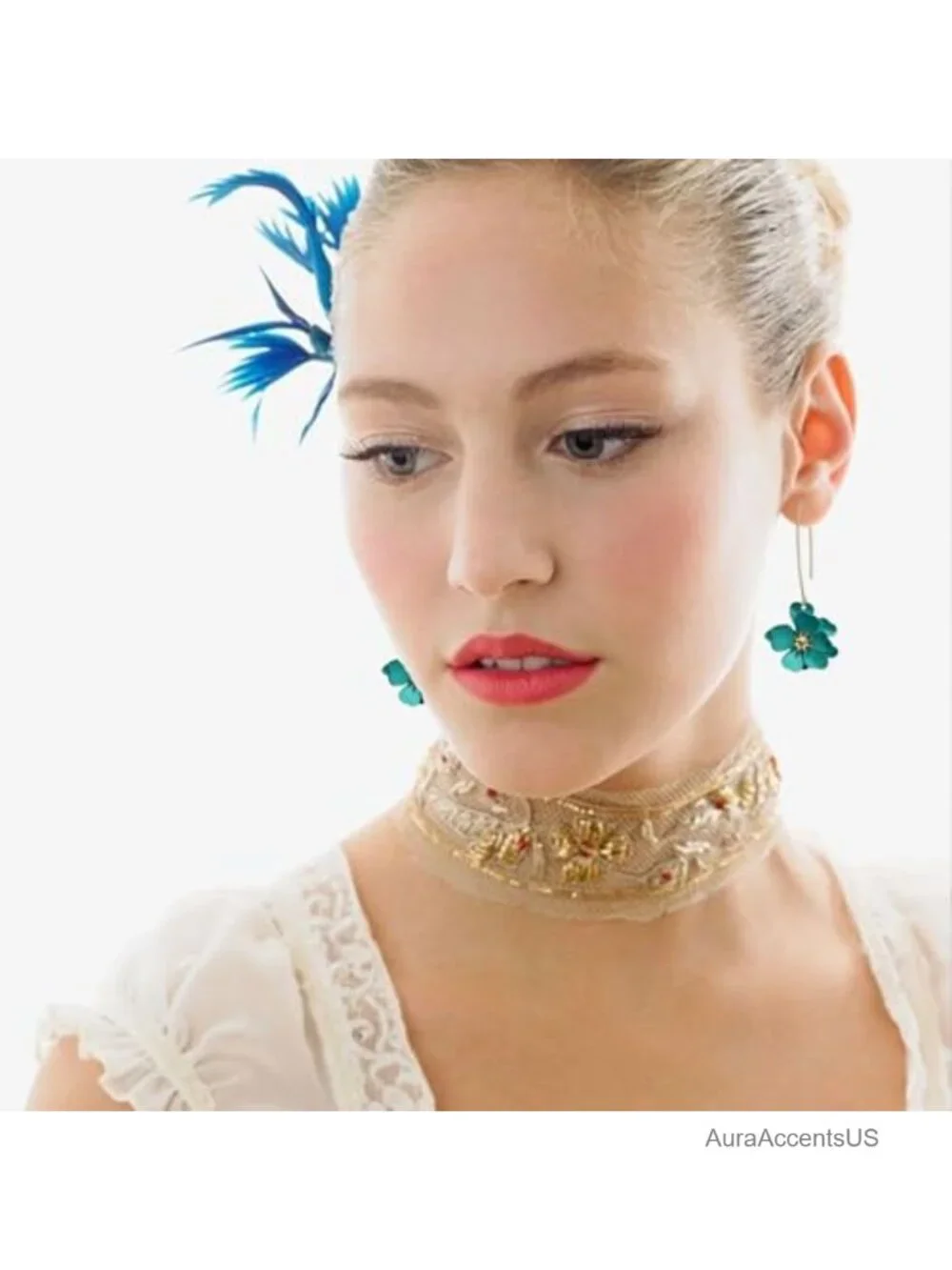 Bohemian Matte Flower Dangle Earrings for Women Stainless Steel Statement
